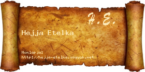 Hejja Etelka névjegykártya